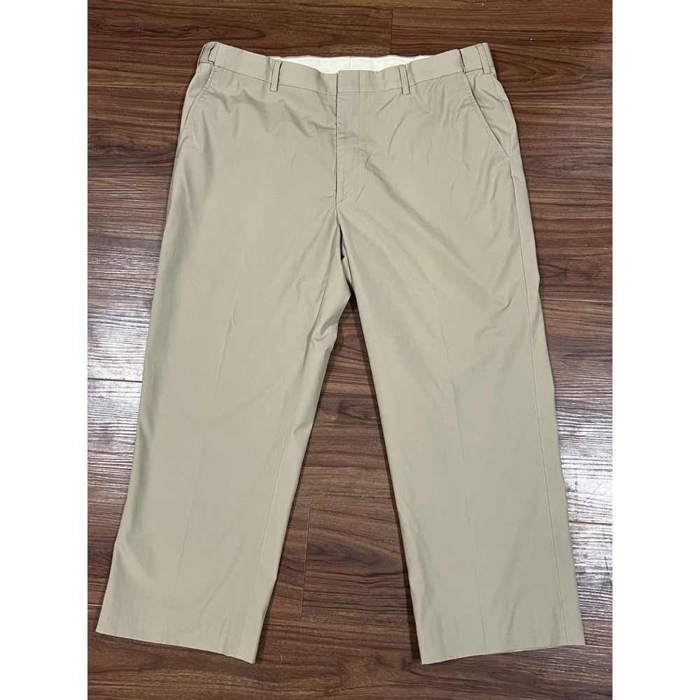 Orvis Chino Flat Front Straight‎ Leg Polyester Blend Pants Tan Men's Size 40
